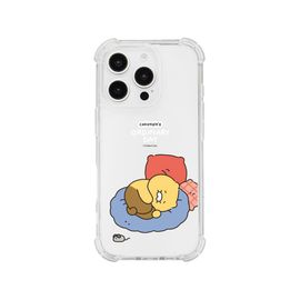 [S2B] KAKAO FRIENDS CHOONSIK Clear TPU+PC Bumper Case – Crystal Clear, Shock-Absorbing, Camera & Button Protection for iPhone & Galaxy - Made in Korea